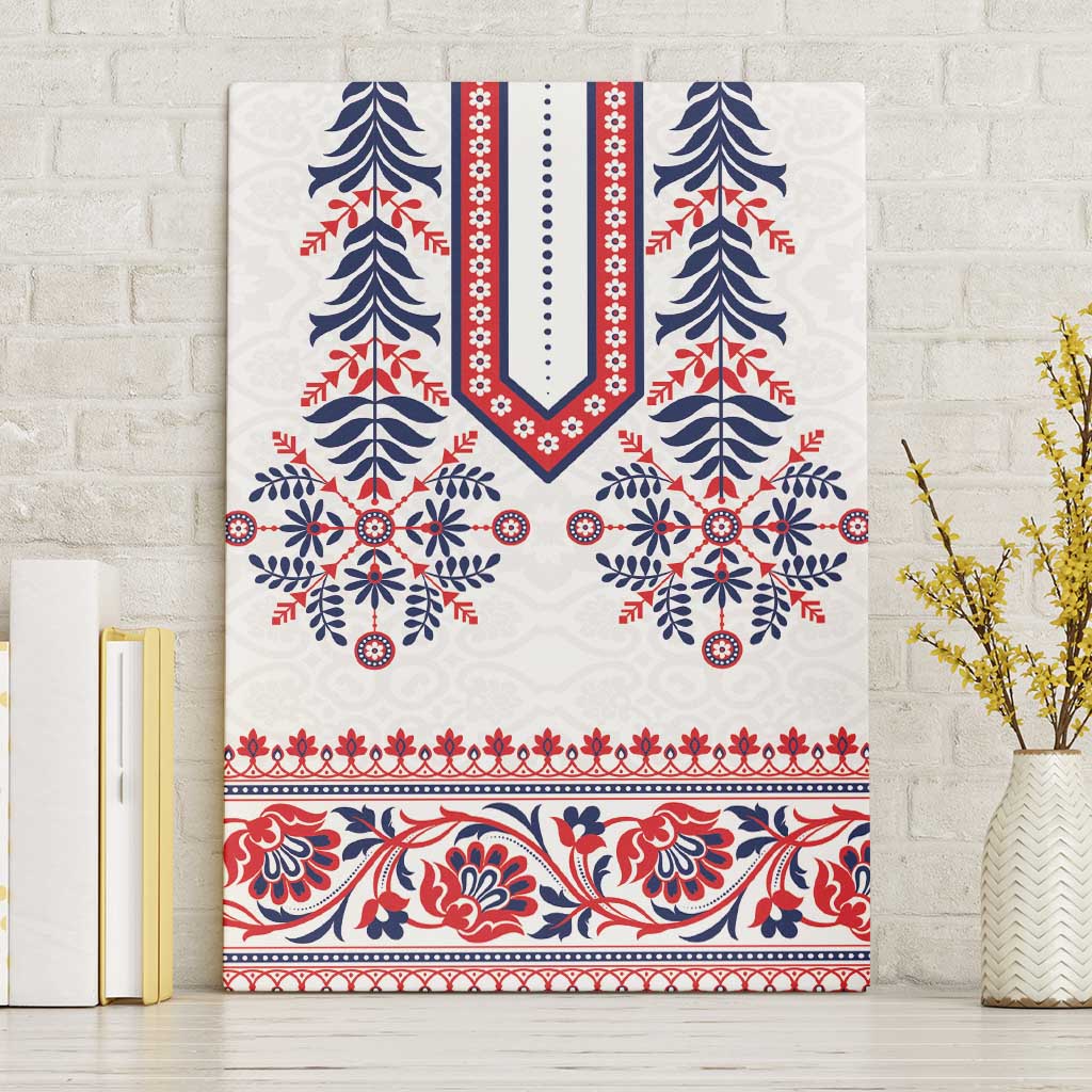 Panama Pollera Traditional Pattern Canvas Wall Art