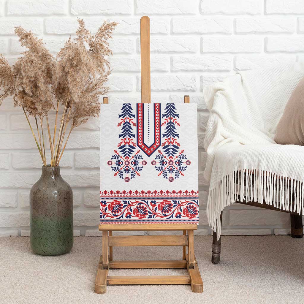Panama Pollera Traditional Pattern Canvas Wall Art