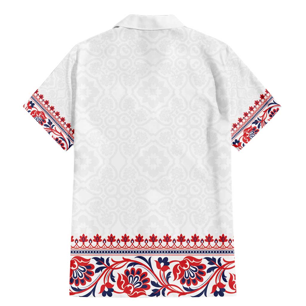 Panama Pollera Traditional Pattern Family Matching Mermaid Dress and Hawaiian Shirt