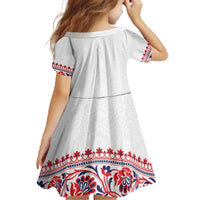 Panama Pollera Traditional Pattern Family Matching Off The Shoulder Long Sleeve Dress and Hawaiian Shirt