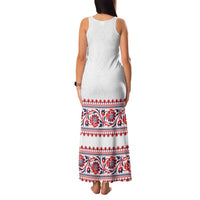 Panama Pollera Traditional Pattern Family Matching Tank Maxi Dress and Hawaiian Shirt