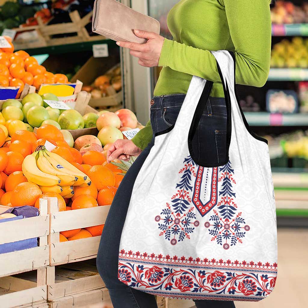 Panama Pollera Traditional Pattern Grocery Bag