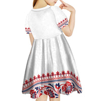 Panama Pollera Traditional Pattern Kid Short Sleeve Dress