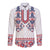 Panama Pollera Traditional Pattern Long Sleeve Button Shirt