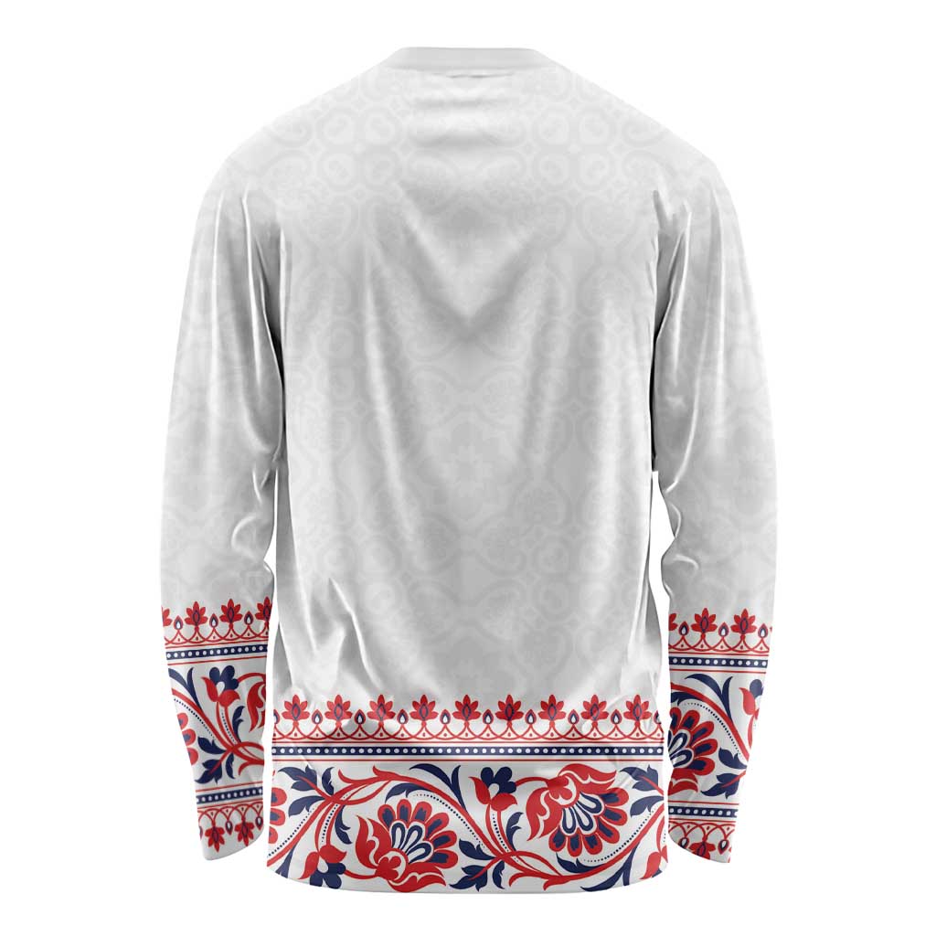 Panama Pollera Traditional Pattern Long Sleeve Shirt