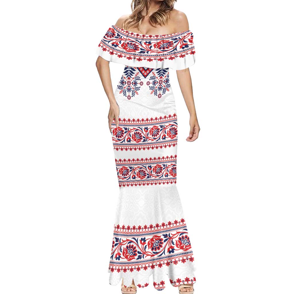 Panama Pollera Traditional Pattern Mermaid Dress