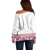 Panama Pollera Traditional Pattern Off Shoulder Sweater