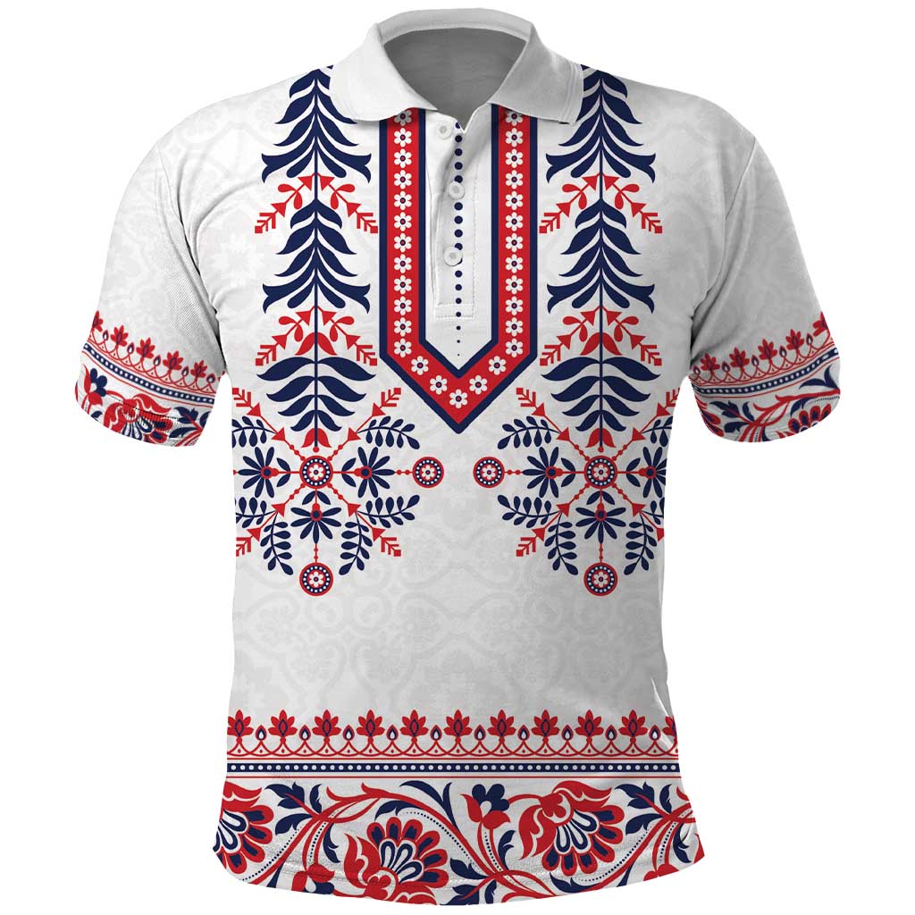 Panama Pollera Traditional Pattern Polo Shirt
