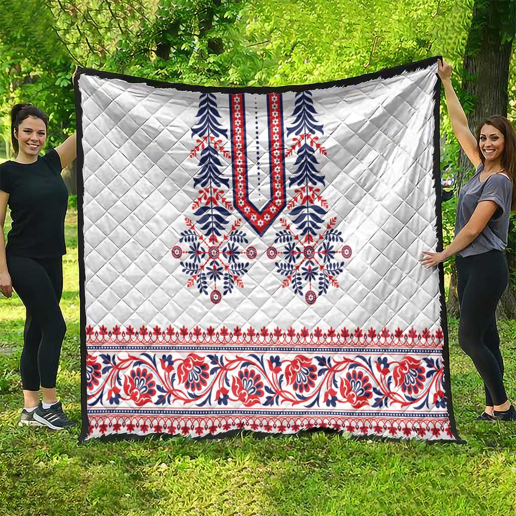 Panama Pollera Traditional Pattern Quilt