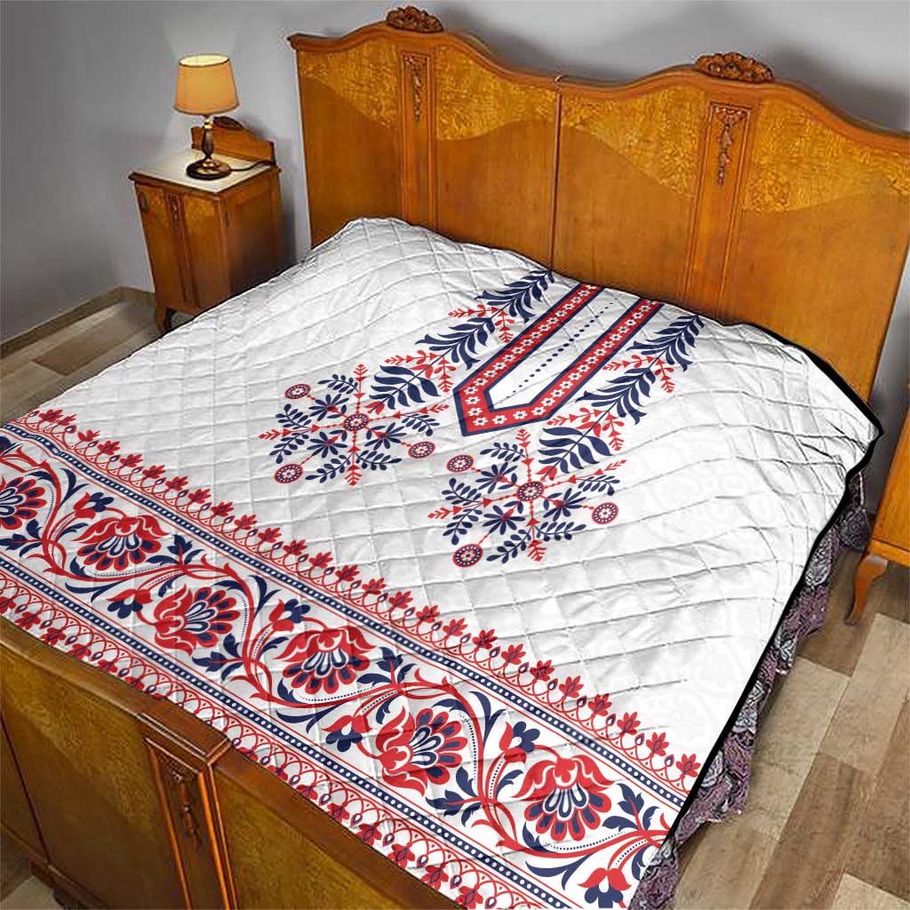 Panama Pollera Traditional Pattern Quilt