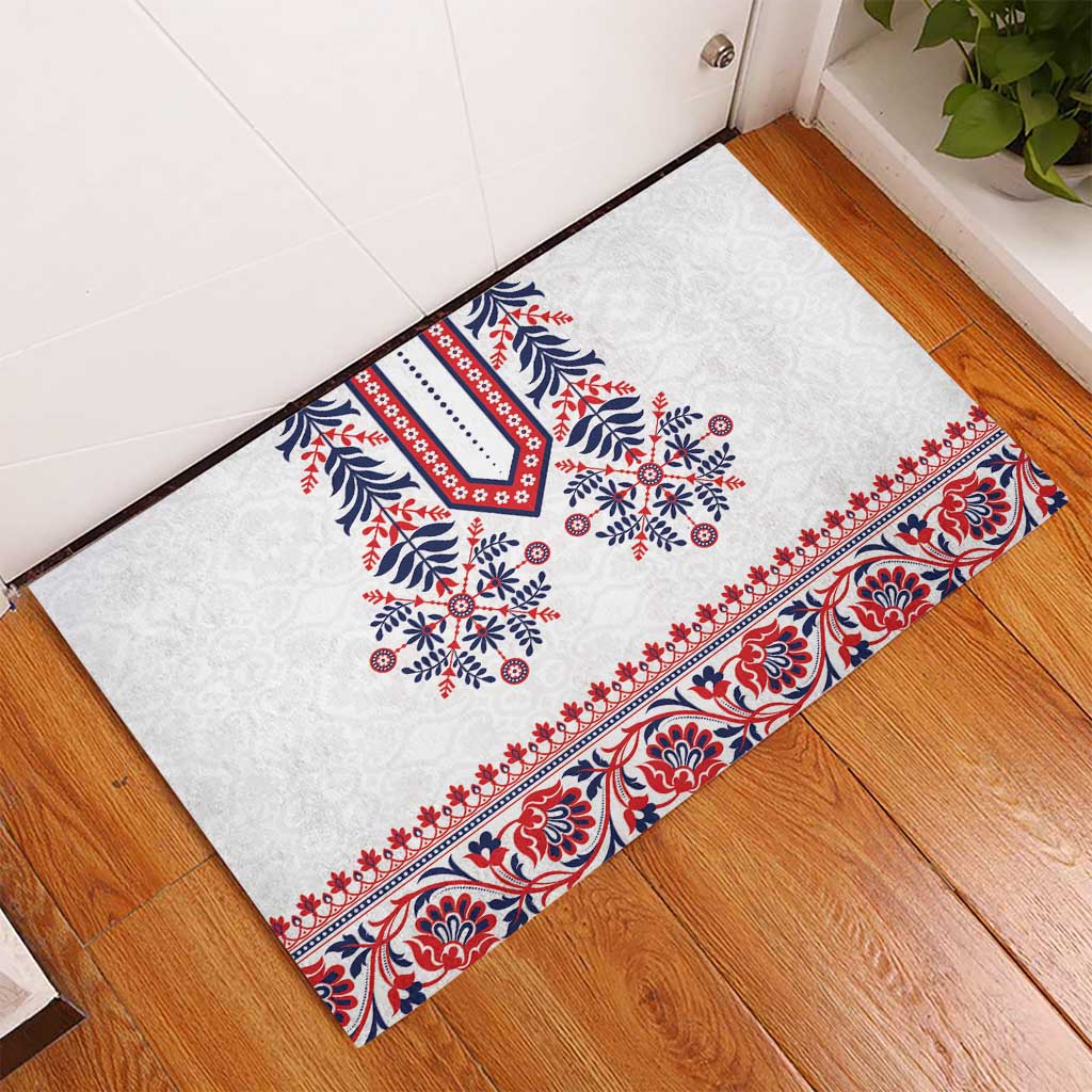 Panama Pollera Traditional Pattern Rubber Doormat