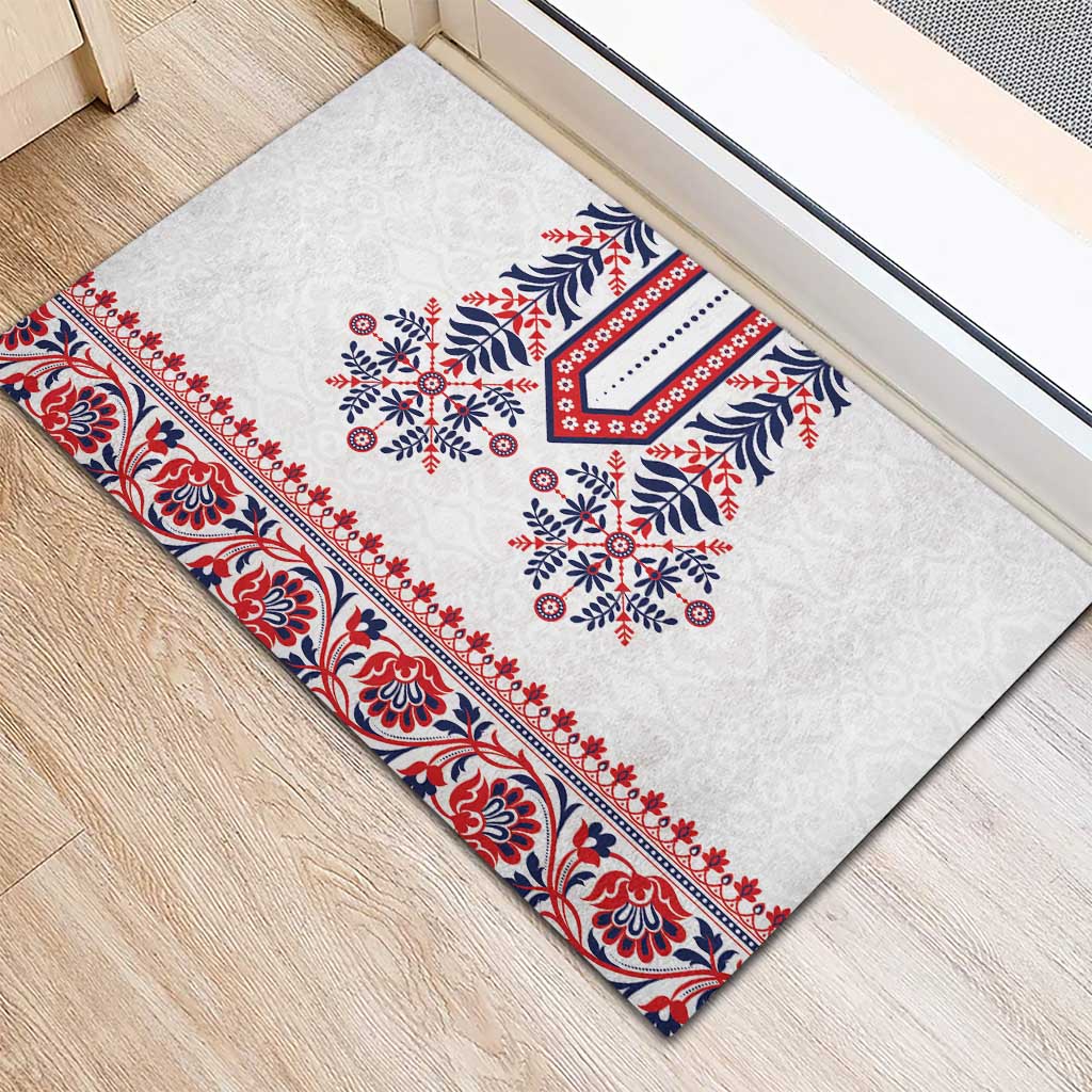 Panama Pollera Traditional Pattern Rubber Doormat