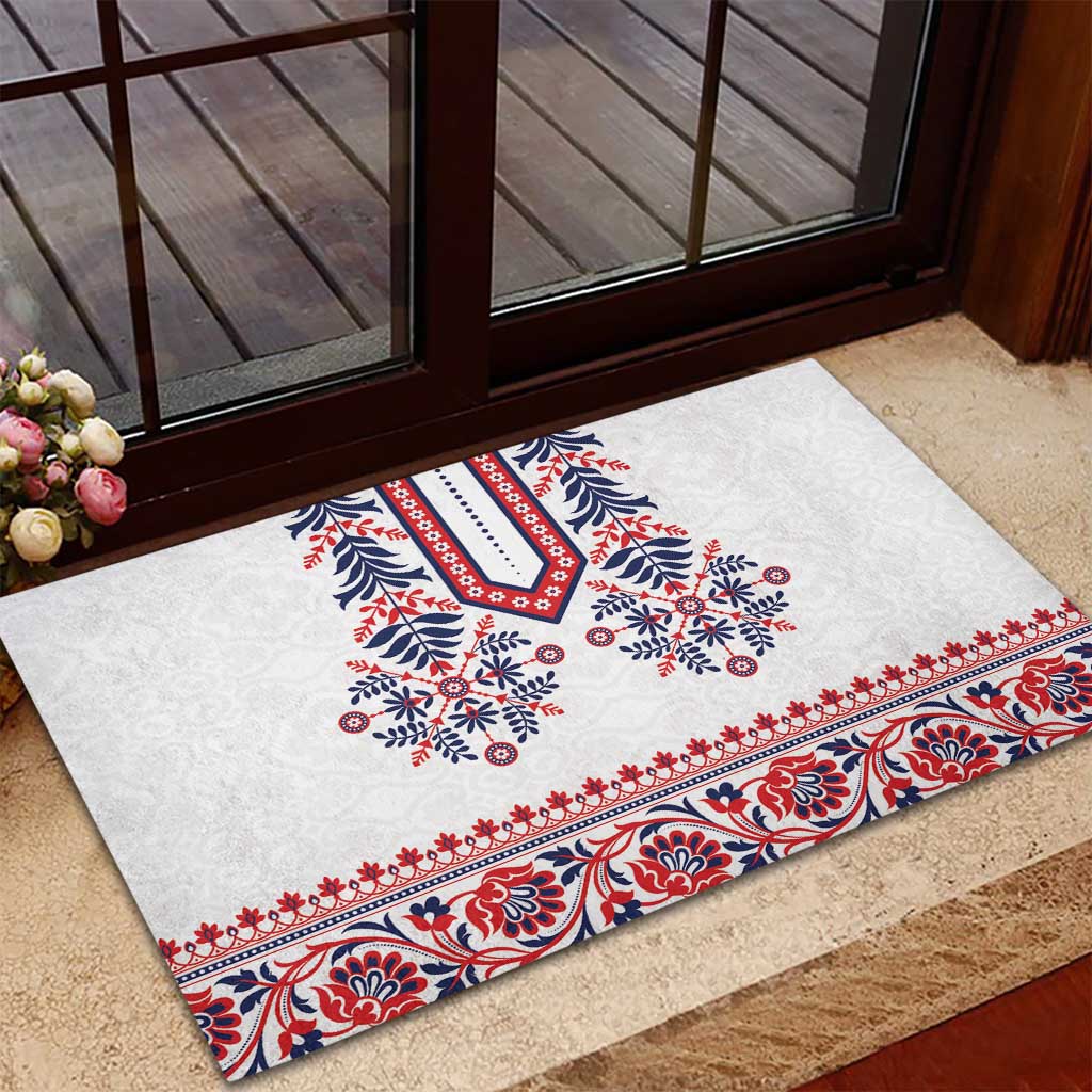 Panama Pollera Traditional Pattern Rubber Doormat