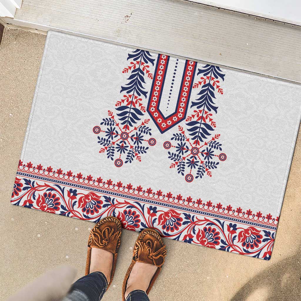 Panama Pollera Traditional Pattern Rubber Doormat