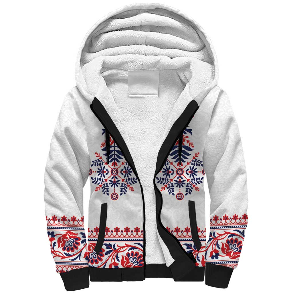 Panama Pollera Traditional Pattern Sherpa Hoodie
