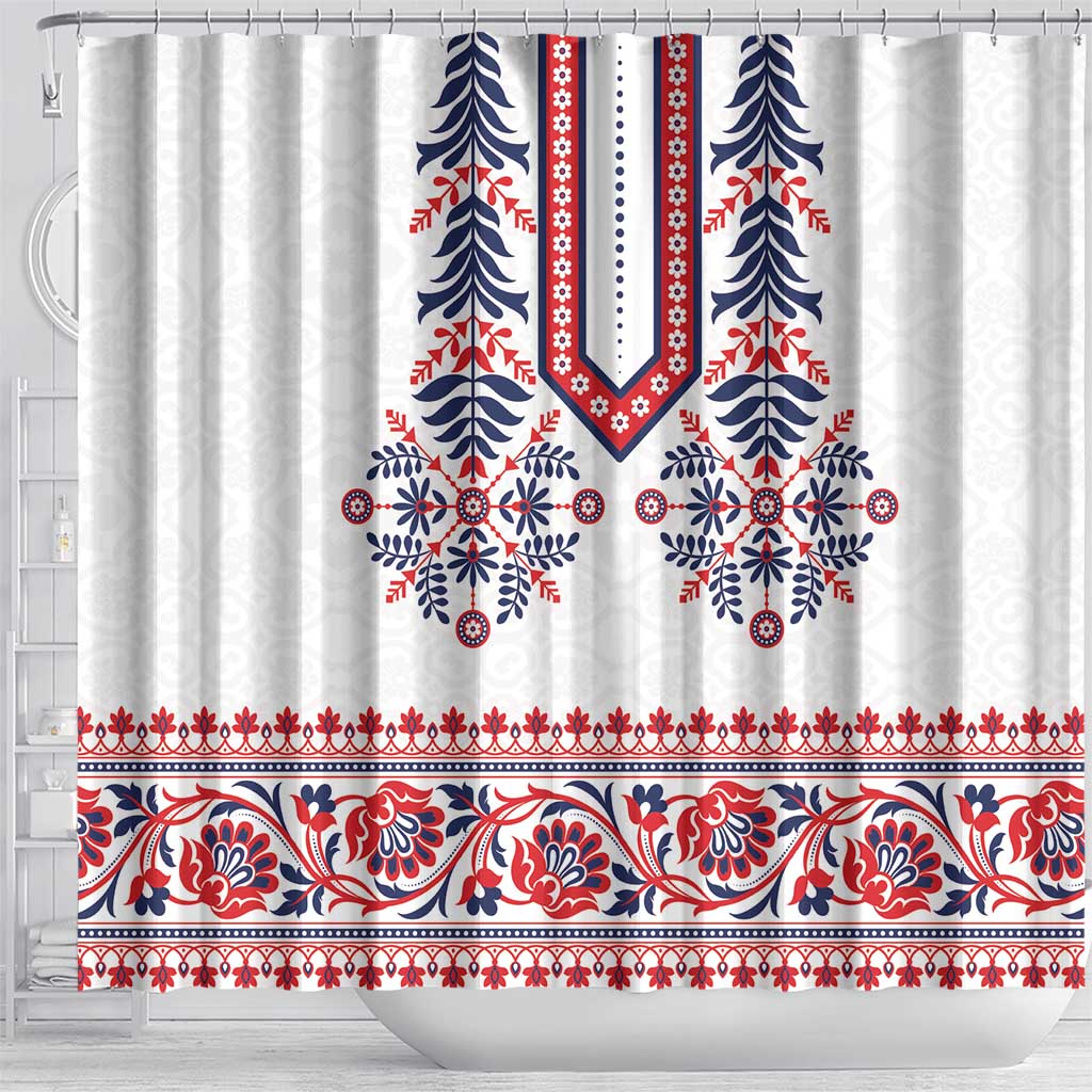 Panama Pollera Traditional Pattern Shower Curtain