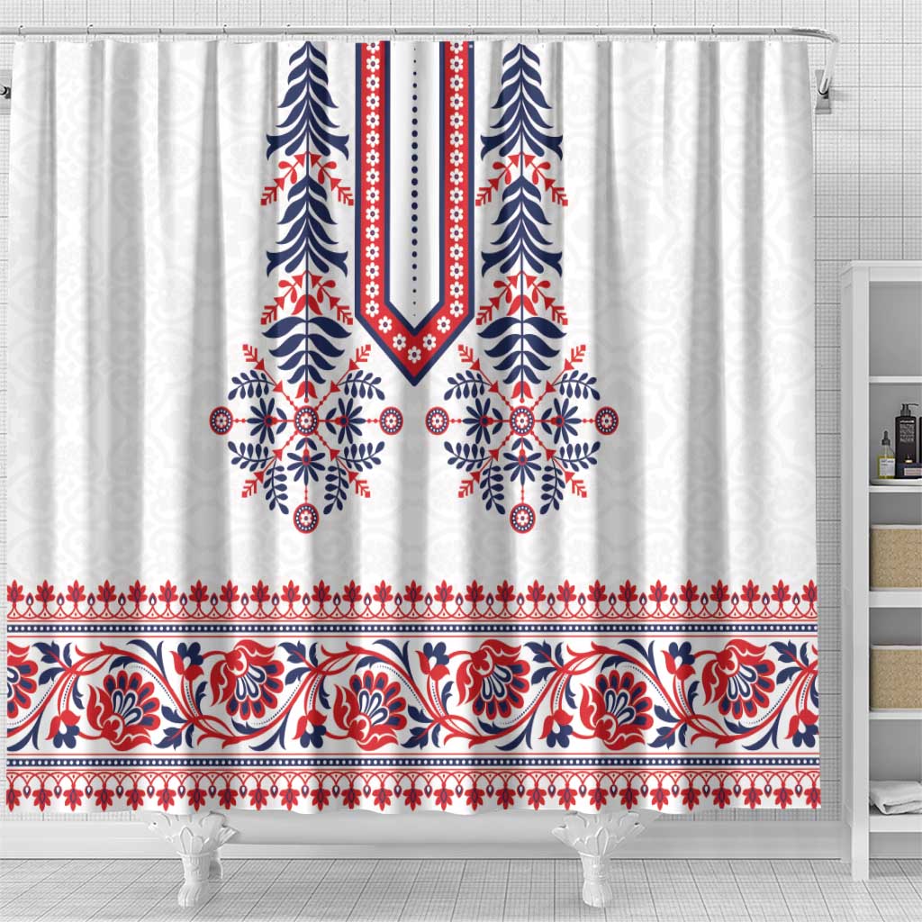 Panama Pollera Traditional Pattern Shower Curtain