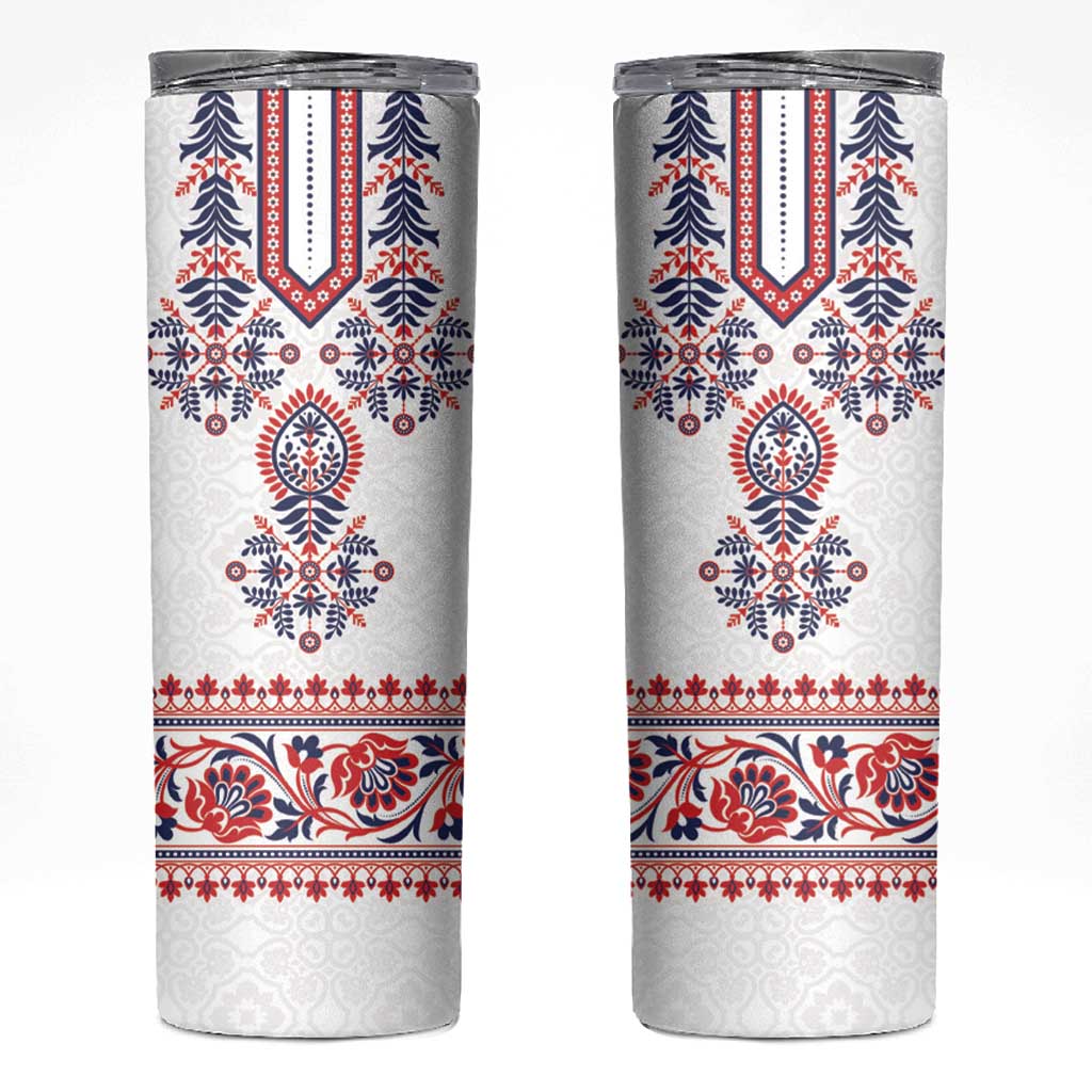 Panama Pollera Traditional Pattern Skinny Tumbler