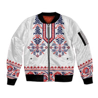 Panama Pollera Traditional Pattern Sleeve Zip Bomber Jacket