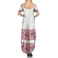 Panama Pollera Traditional Pattern Summer Maxi Dress