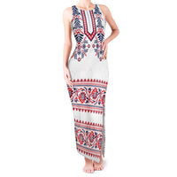 Panama Pollera Traditional Pattern Tank Maxi Dress