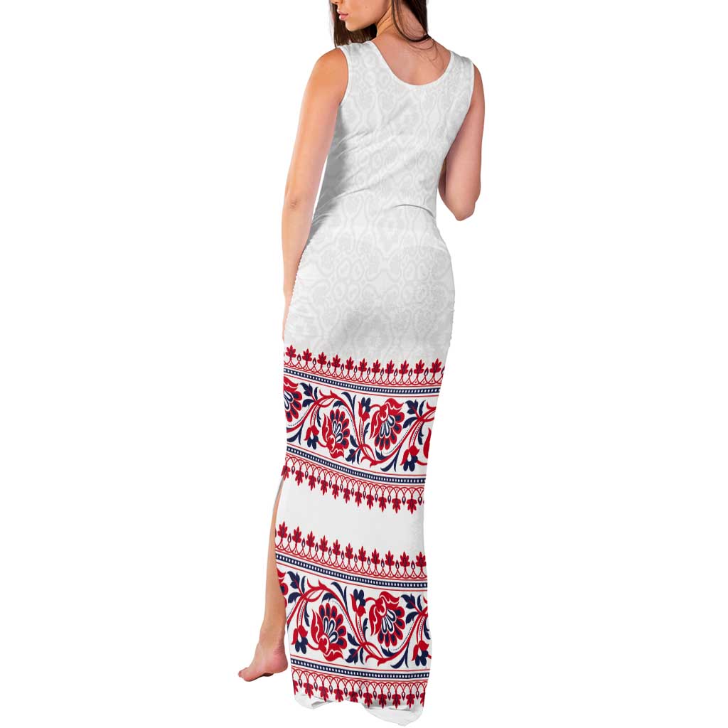Panama Pollera Traditional Pattern Tank Maxi Dress