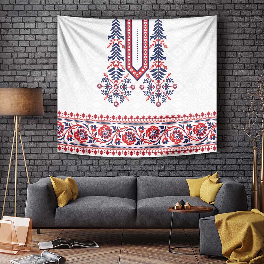 Panama Pollera Traditional Pattern Tapestry