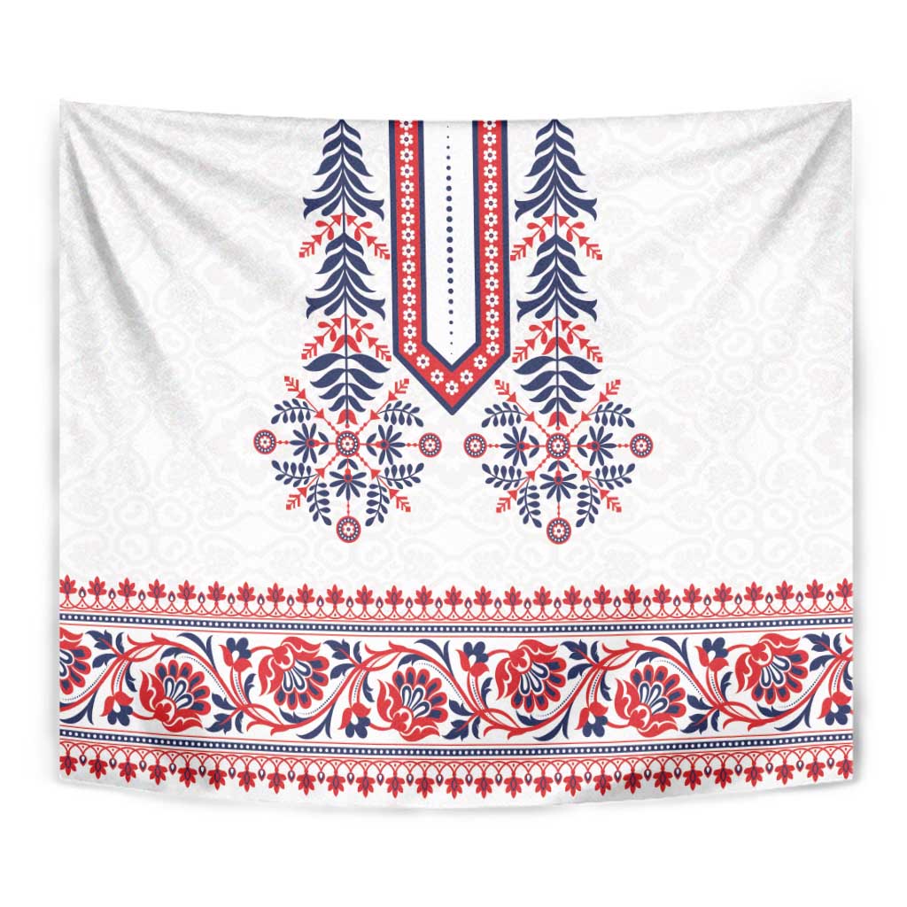 Panama Pollera Traditional Pattern Tapestry