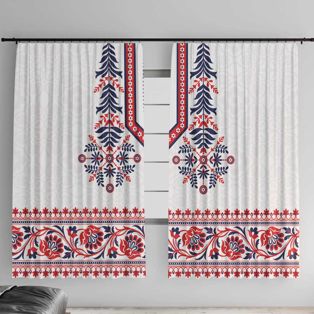 Panama Pollera Traditional Pattern Window Curtain