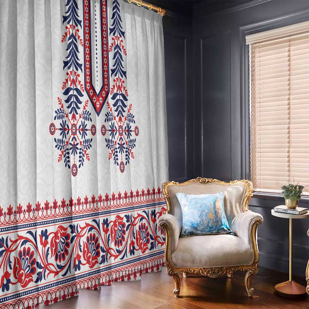 Panama Pollera Traditional Pattern Window Curtain