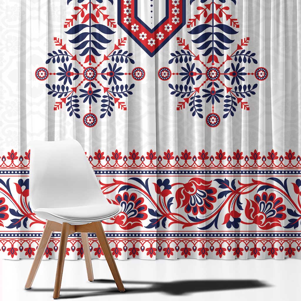 Panama Pollera Traditional Pattern Window Curtain