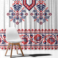 Panama Pollera Traditional Pattern Window Curtain