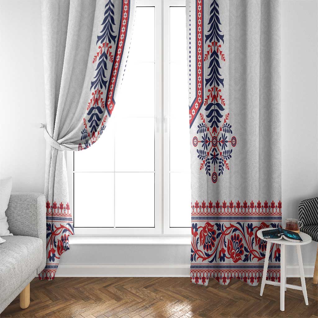 Panama Pollera Traditional Pattern Window Curtain