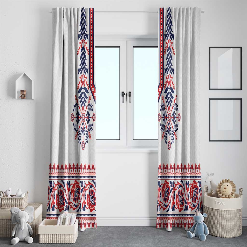Panama Pollera Traditional Pattern Window Curtain