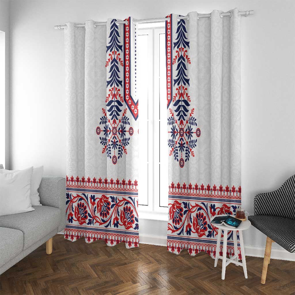 Panama Pollera Traditional Pattern Window Curtain