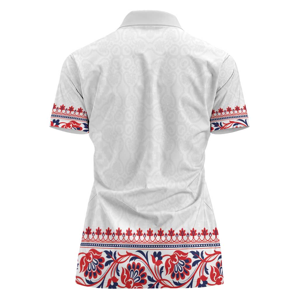 Panama Pollera Traditional Pattern Women Polo Shirt