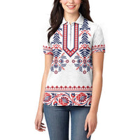 Panama Pollera Traditional Pattern Women Polo Shirt