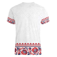 Panama Pollera Traditional Pattern Women V-Neck T-Shirt