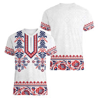 Panama Pollera Traditional Pattern Women V-Neck T-Shirt
