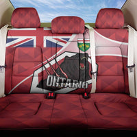 Canada Ontario Province Back Car Seat Cover Black Bear Flag Stylized