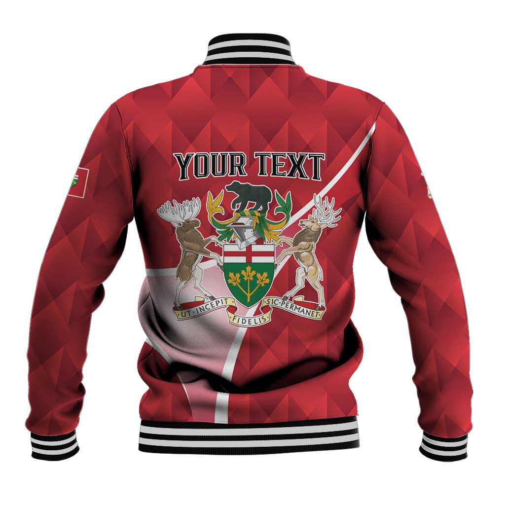 Personalized Canada Ontario Province Baseball Jacket Black Bear Flag Stylized