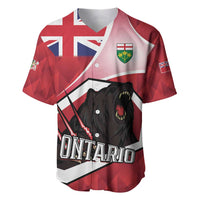 Personalized Canada Ontario Province Baseball Jersey Black Bear Flag Stylized