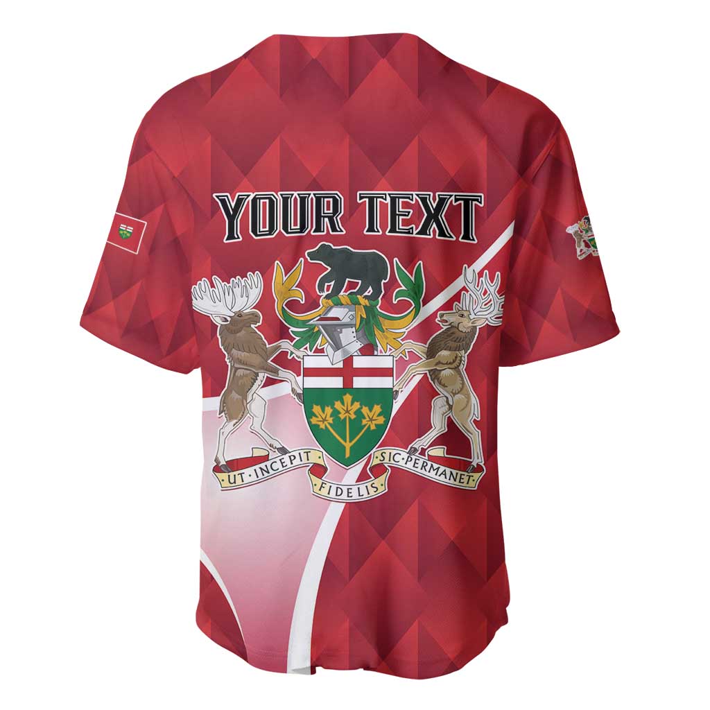 Personalized Canada Ontario Province Baseball Jersey Black Bear Flag Stylized