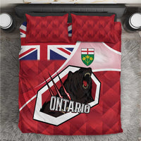 Canada Ontario Province Bedding Set Black Bear Flag Stylized