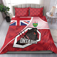 Canada Ontario Province Bedding Set Black Bear Flag Stylized