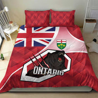 Canada Ontario Province Bedding Set Black Bear Flag Stylized