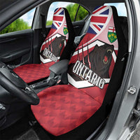Canada Ontario Province Car Seat Cover Black Bear Flag Stylized