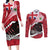 Personalized Canada Ontario Province Couples Matching Long Sleeve Bodycon Dress and Long Sleeve Button Shirt Black Bear Flag Stylized