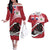 Personalized Canada Ontario Province Couples Matching Off The Shoulder Long Sleeve Dress and Hawaiian Shirt Black Bear Flag Stylized