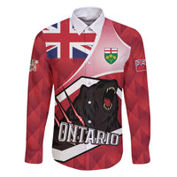 Personalized Canada Ontario Province Family Matching Mermaid Dress and Hawaiian Shirt Black Bear Flag Stylized